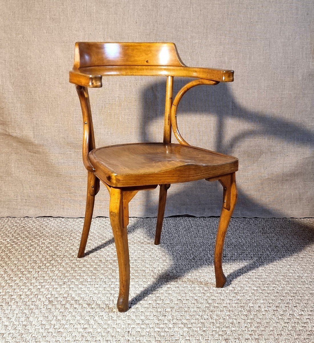 Curved Wood Office Chair Early 20th Century | Thonet Period -photo-2