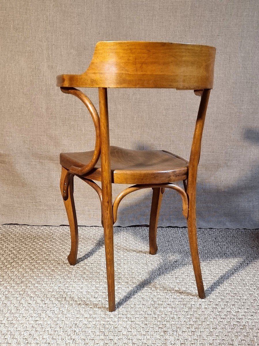 Curved Wood Office Chair Early 20th Century | Thonet Period -photo-1