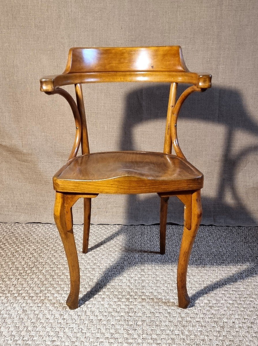 Curved Wood Office Chair Early 20th Century | Thonet Period 