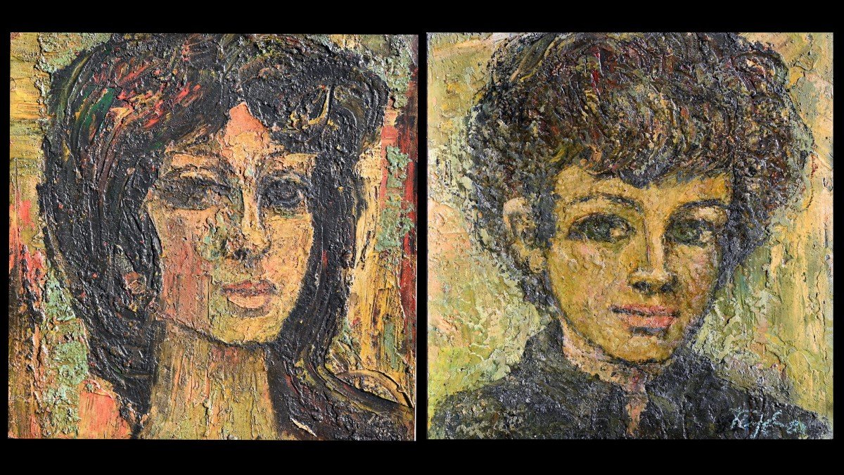 Peter Nikolov (1928-2020) Two Portraits | Bulgarian School, Karlovo