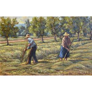 Pierre Houriet (born In 1933) The Hay Harvest | Comtois, Doubs, Besançon, Peasants 