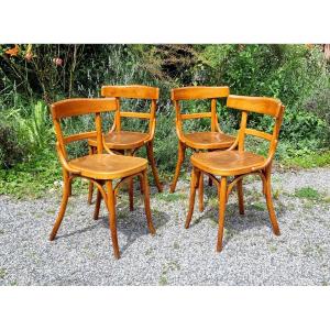 Fischel Wissembourg Bistro Chairs 1930s | Curved Wood, Thonet Style