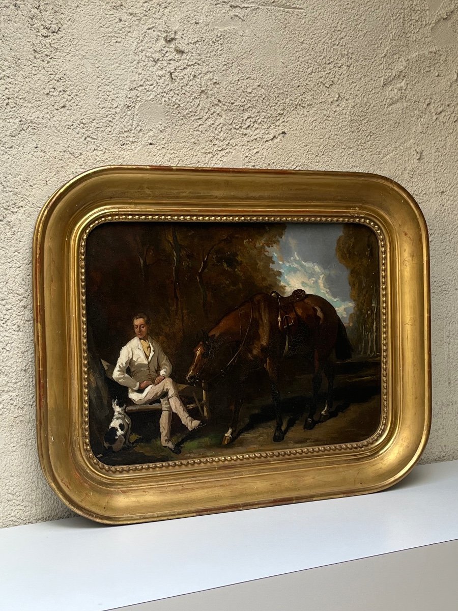 Set Of Two Equestrian Paintings-photo-3