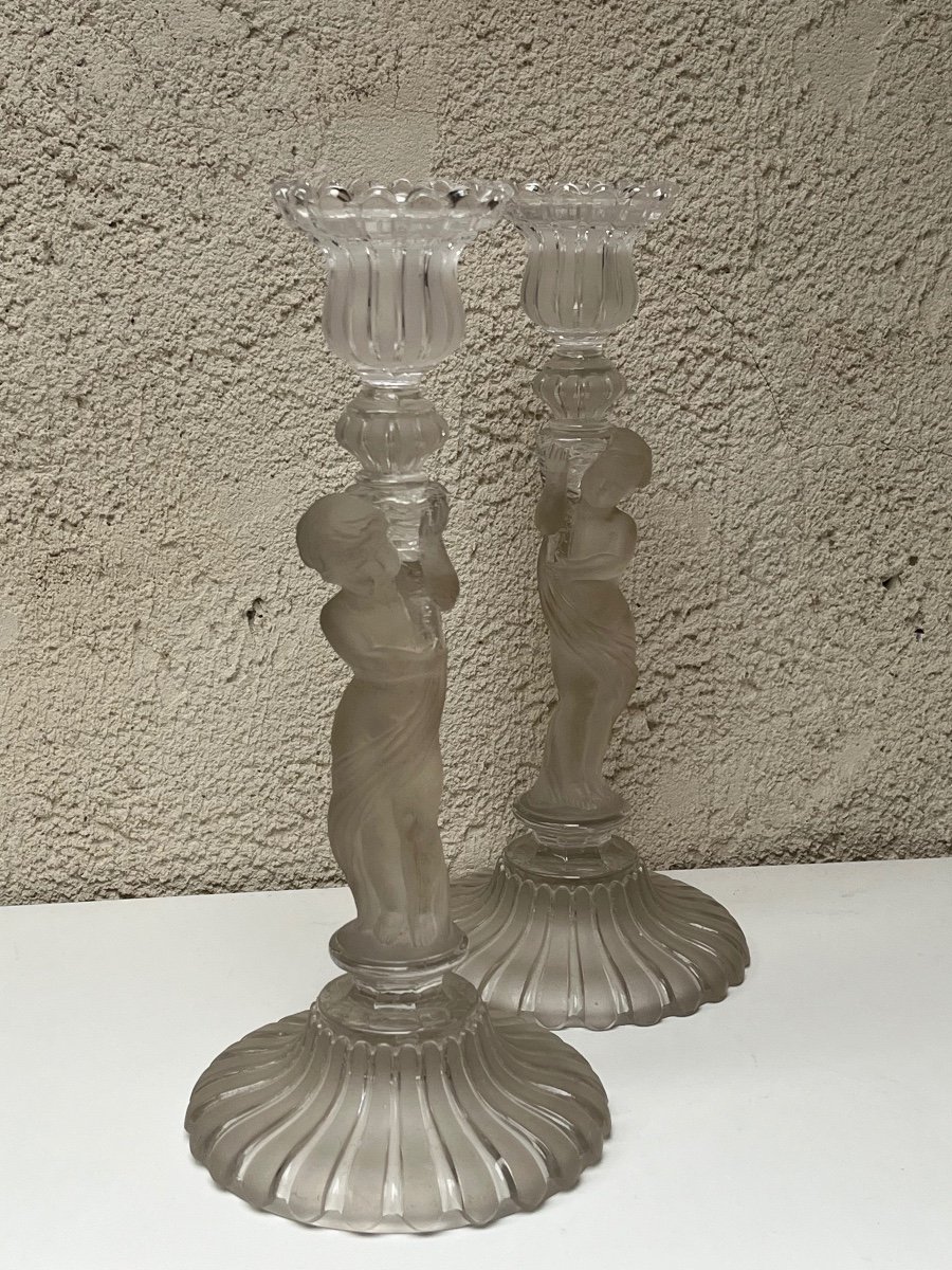 Baccarat, Pair Of Candle Holders-photo-2