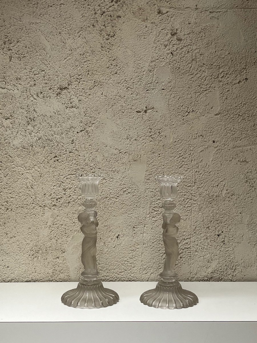 Baccarat, Pair Of Candle Holders