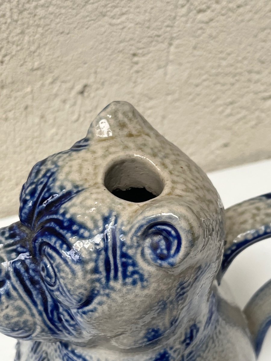 Zoomorphic Pitcher In Delisi And Doistau Stoneware, Duborjal In Pantin-photo-2