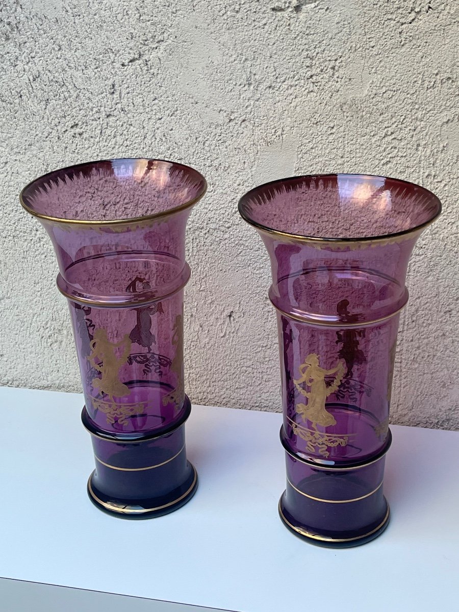 Pair Of Sevres Crystal Vases-photo-2