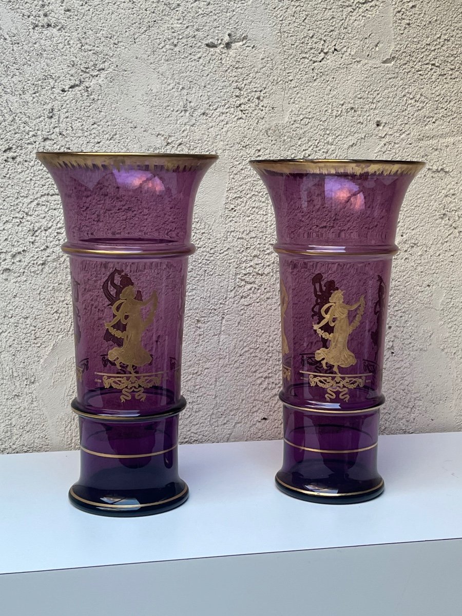 Pair Of Sevres Crystal Vases