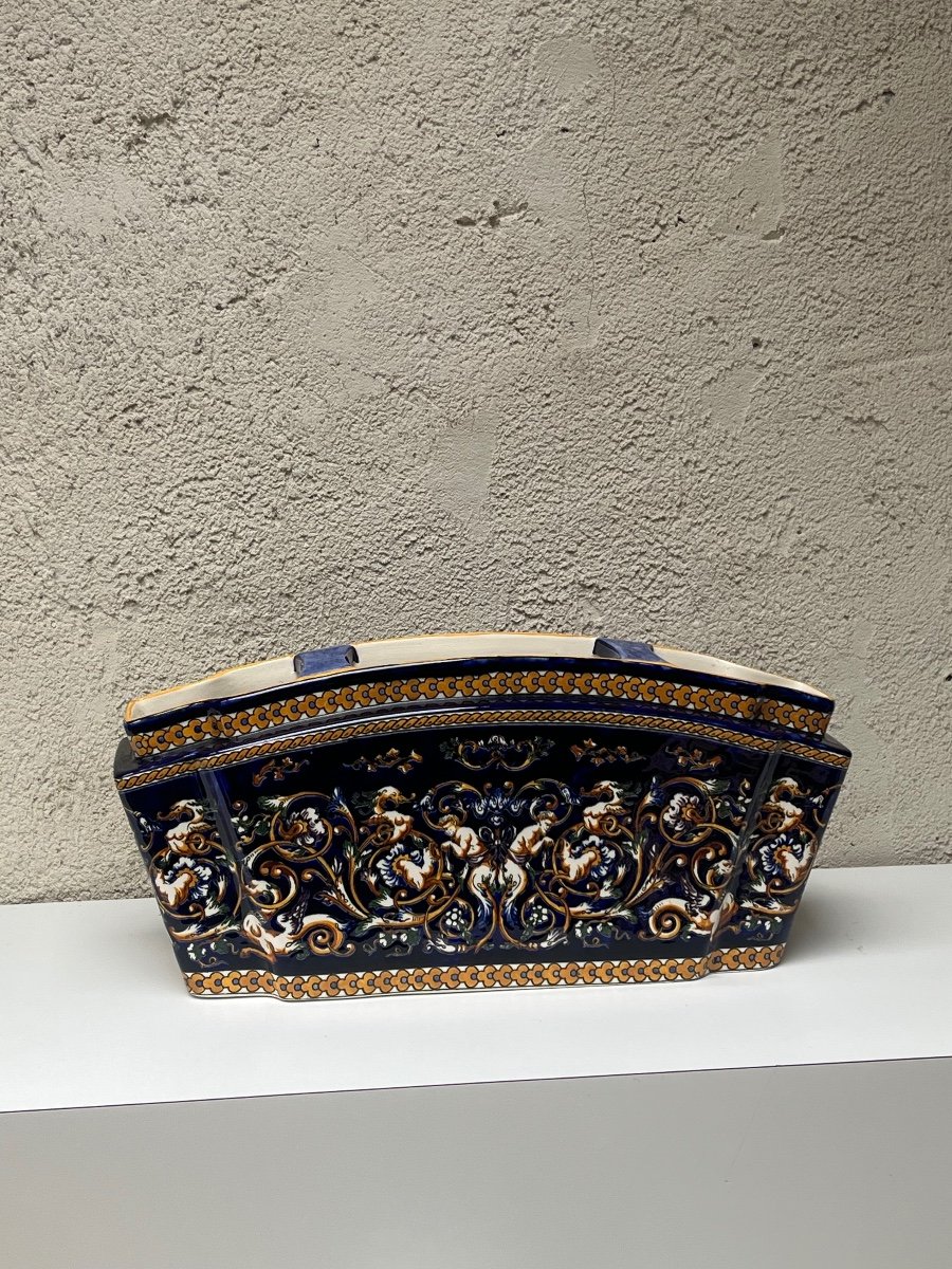 Gien Earthenware Planter, Renaissance Decoration