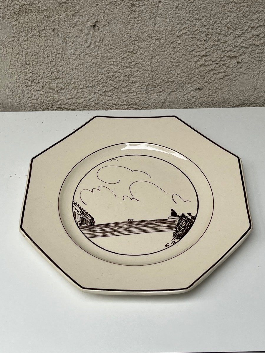 Hermann-paul, Series Of 9 Dessert Plates, "versailles" Model -photo-2