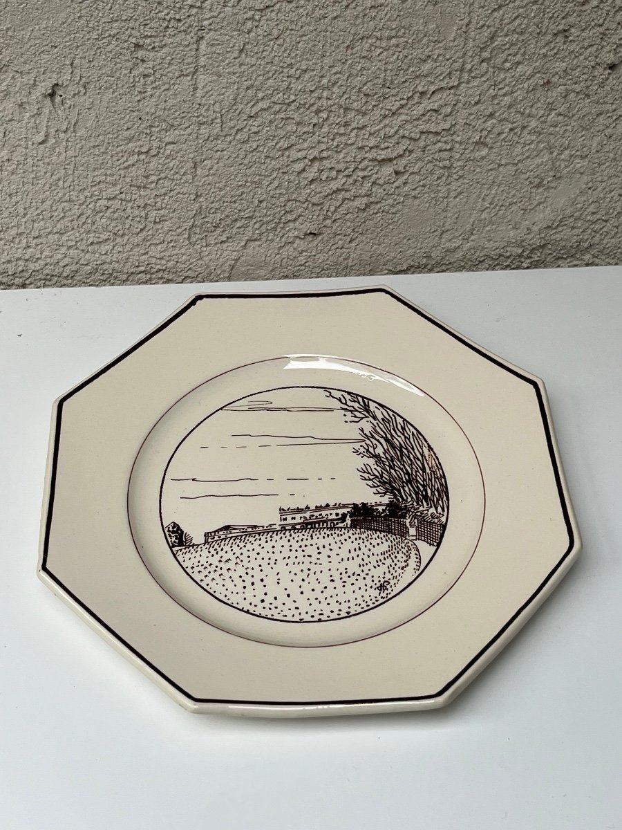 Hermann-paul, Series Of 9 Dessert Plates, "versailles" Model -photo-3