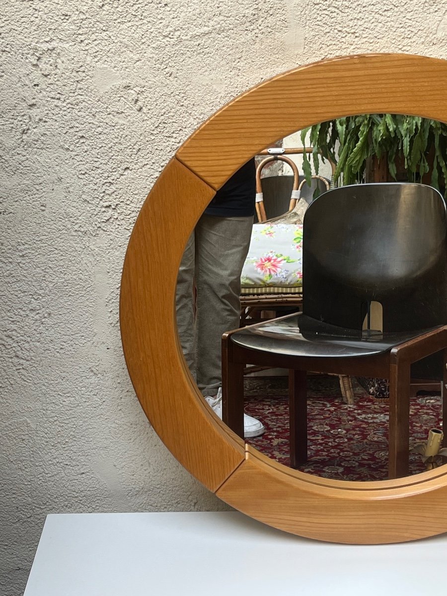 Large Round Elm Mirror, Maison Regain-photo-2