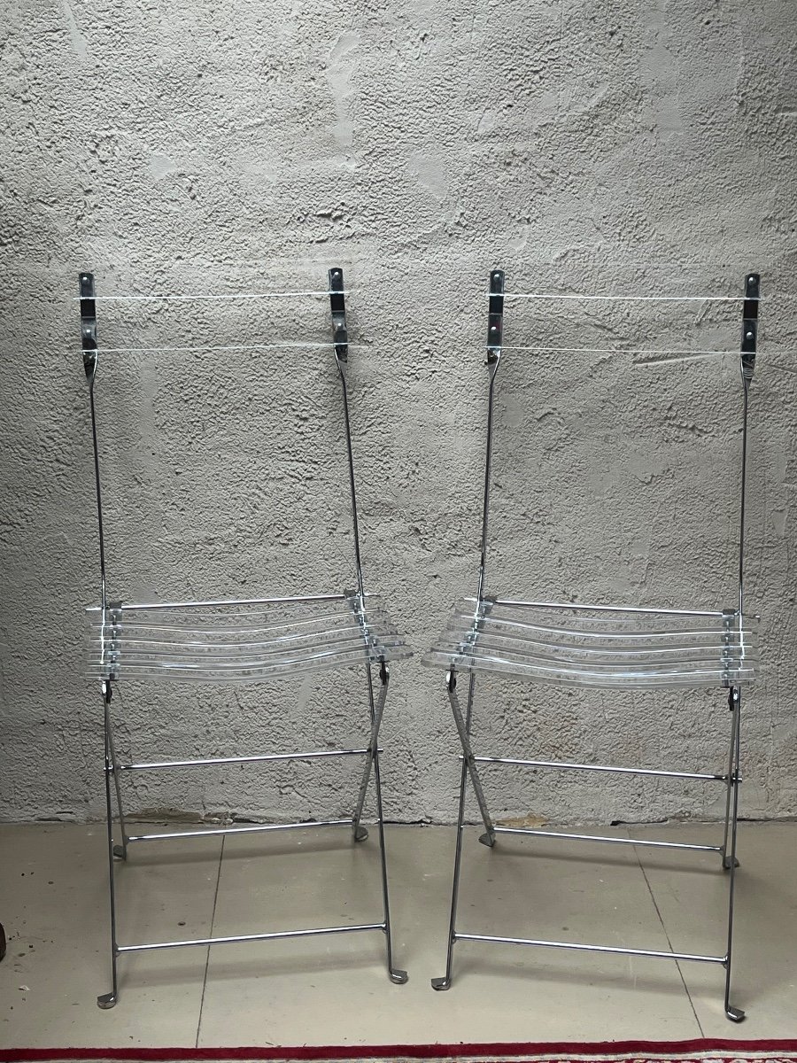 SUITE DE 6 CHAISES PLIANTES " LES INVISIBLES" - YONEL LEBOVICI-photo-1