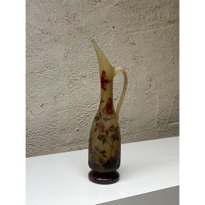 Daum Nancy, Glass Eewer With Columbus Decoration