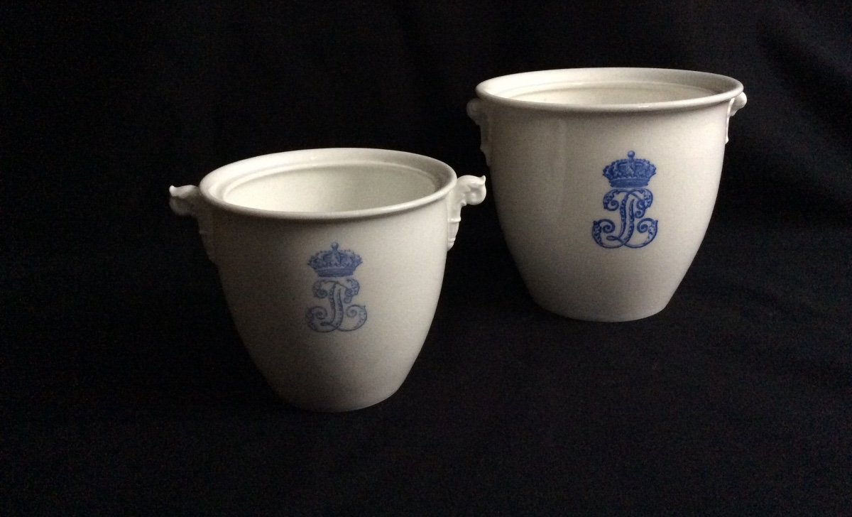 Deux Pots à Sucre Porcelaine De Sèvres époque Louis Phillipe -photo-1