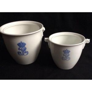 Deux Pots à Sucre Porcelaine De Sèvres époque Louis Phillipe 