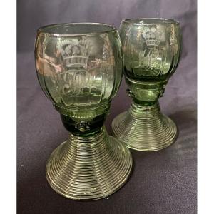 Deux Verres à Romër LP Couronne Royale. 