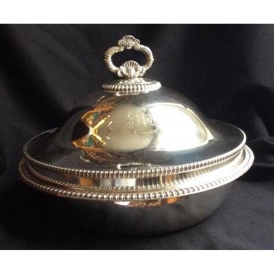 Large Double Metal Vegetable Dish With Armory