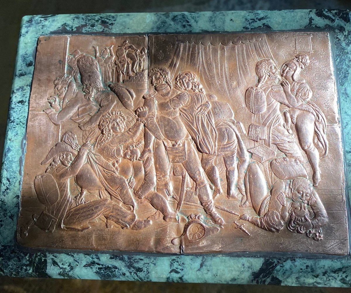 The Orgy Of The Dragons, Beautiful Plate In Relief On Copper, End Of The XIX Eme Century-photo-1