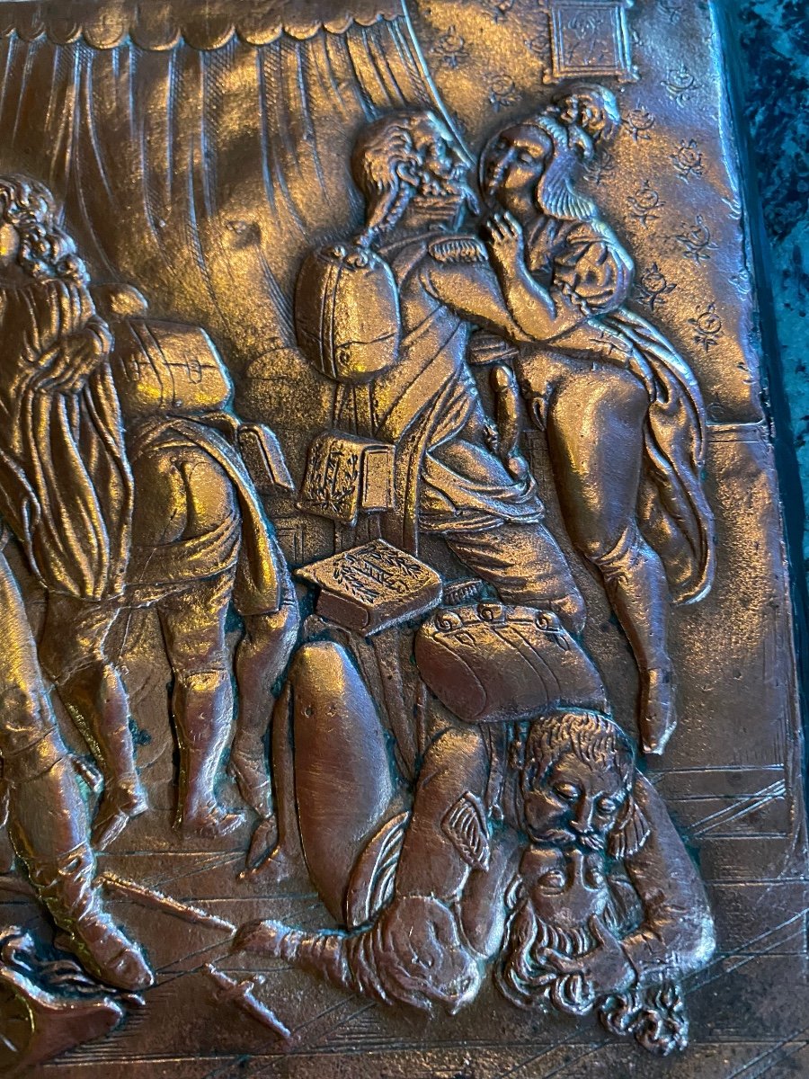 The Orgy Of The Dragons, Beautiful Plate In Relief On Copper, End Of The XIX Eme Century-photo-8