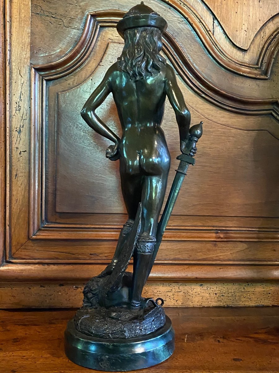 David, After Donatello, Bronze From The End Of The XIX Eme Century-photo-1