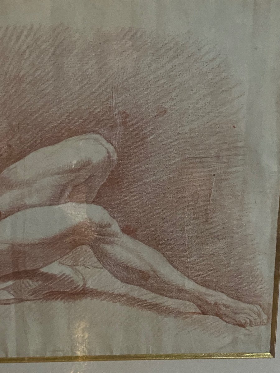 18th Century Sanguine Drawing Attributed To Lagrenée-photo-7