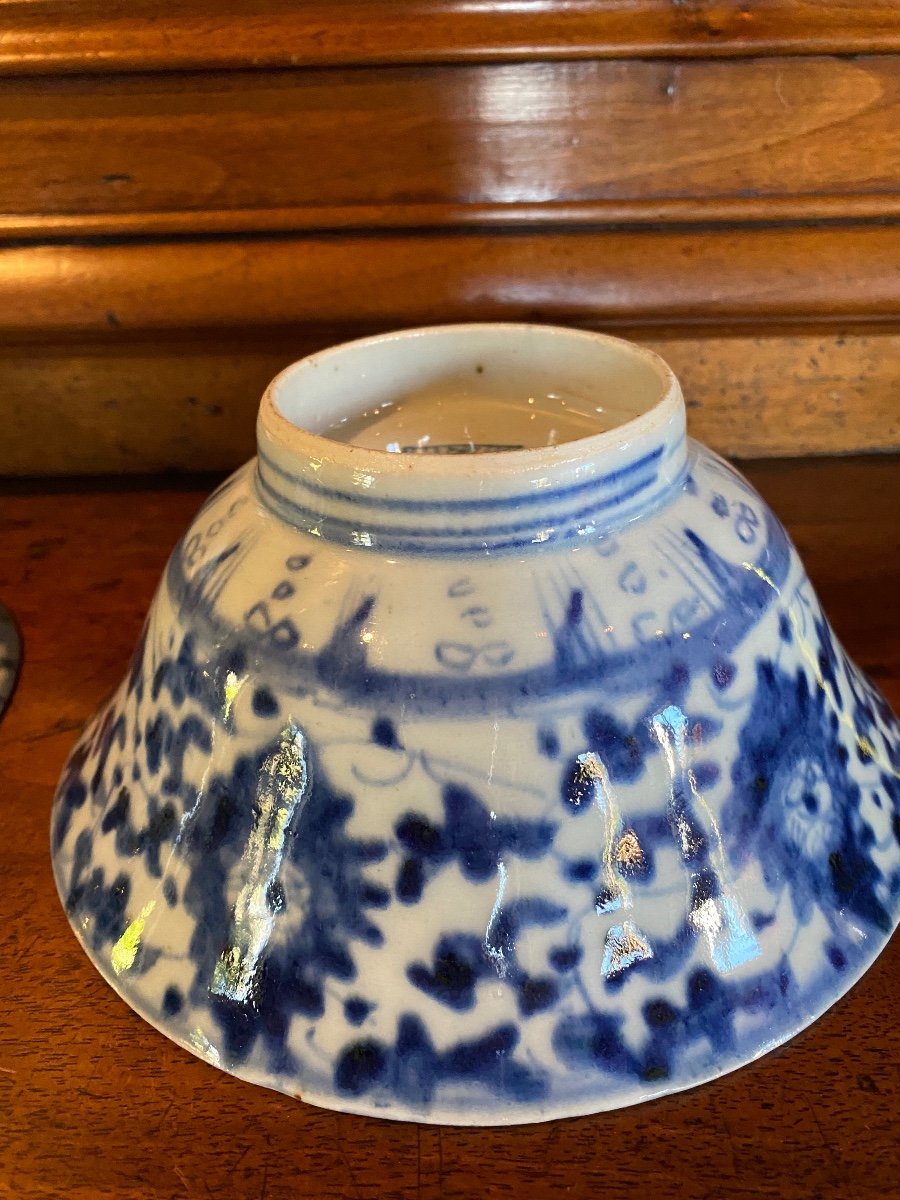 Pair Of Chinese Blue Porcelain Bowls Dite Kraak-photo-6