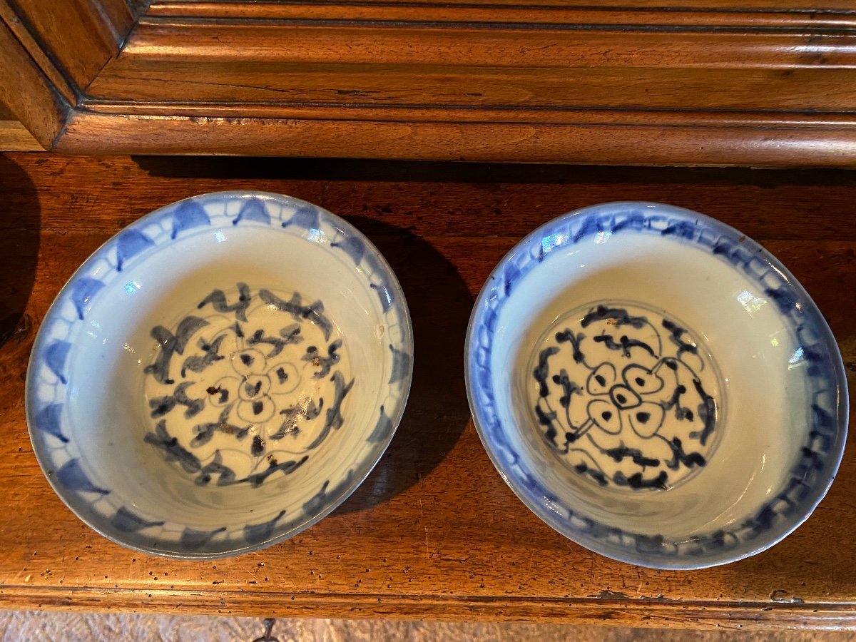 Pair Of Chinese Blue Porcelain Bowls Dite Kraak-photo-8