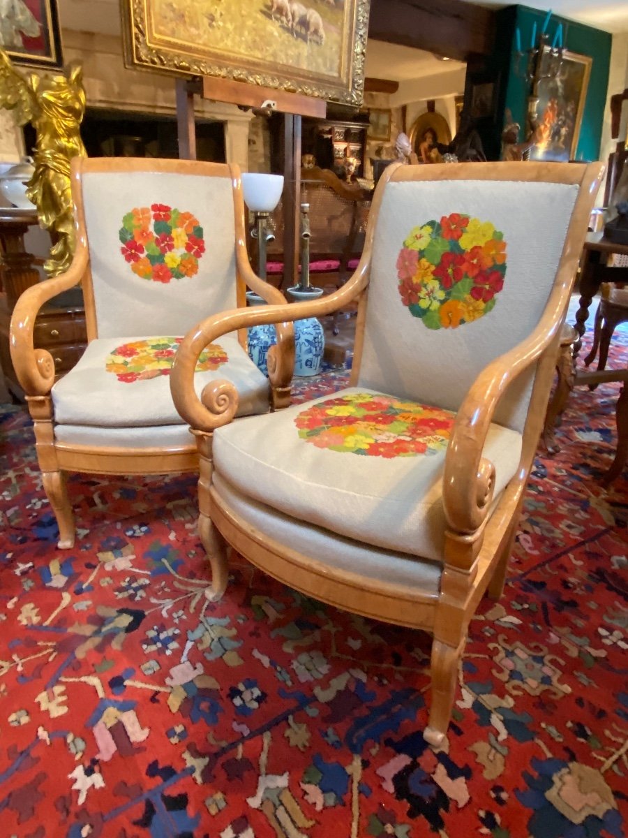 Paire De Fauteuils D’époque Charles X