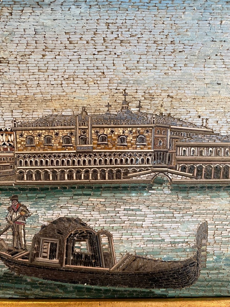 Large Micromosaic Representing Venice, The Doge's Palace, XIX Th Century -photo-5