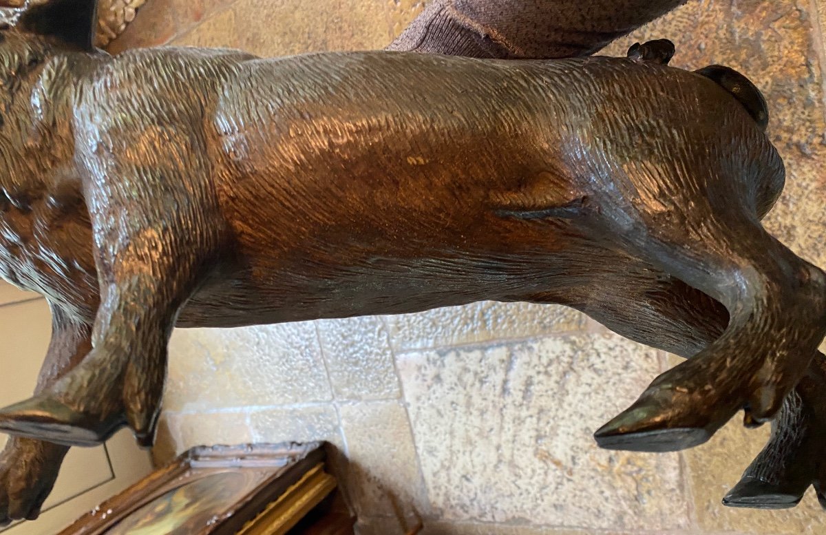 Rare Boar In Terracotta, Austrian End Of XIX Eme Century-photo-1
