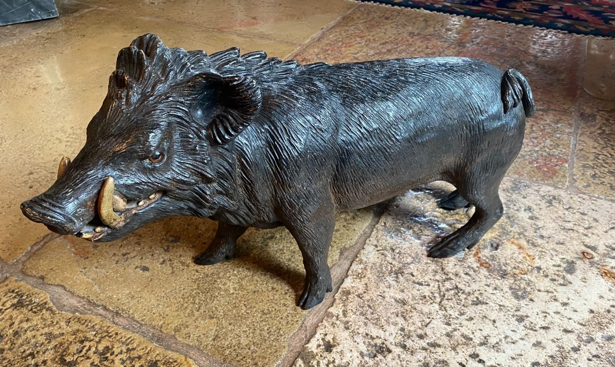 Rare Boar In Terracotta, Austrian End Of XIX Eme Century-photo-8