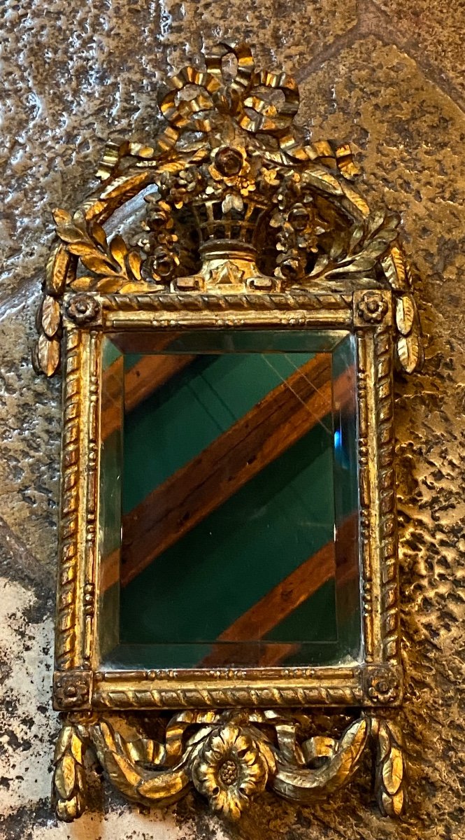 Louis XVI Mirror, Openwork Golden Wood Lace From The XVIII Eme Century-photo-6