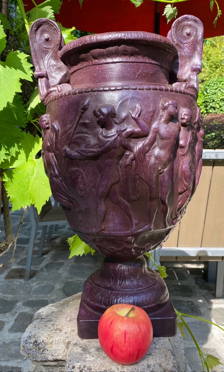 Grand Vase étrusque Imitant Le Porphyre, Fin Du XIX Eme Siècle 