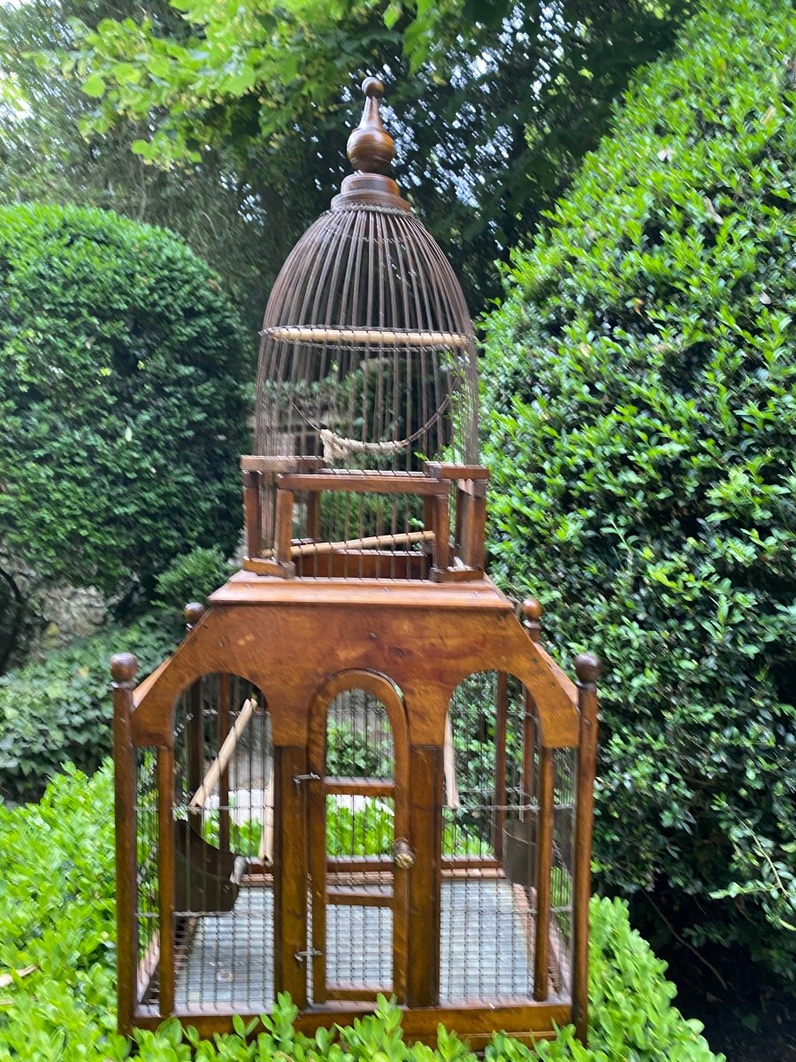 Grande Cage à Oiseaux En Forme D’édifice Du XIX Eme Siècle -photo-2