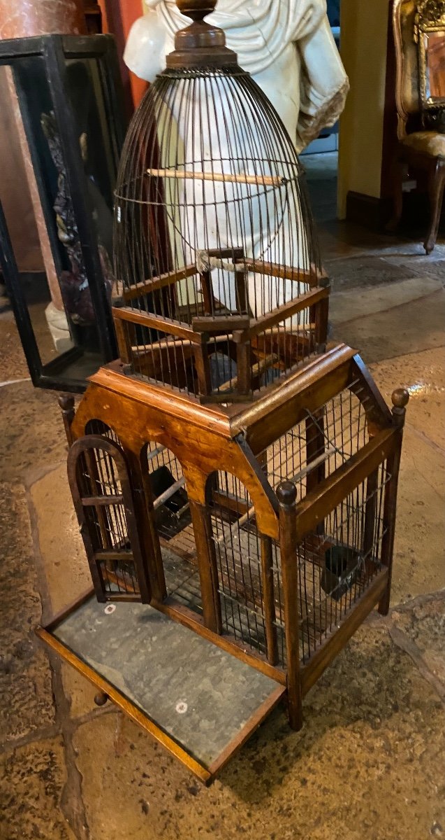 Grande Cage à Oiseaux En Forme D’édifice Du XIX Eme Siècle -photo-4