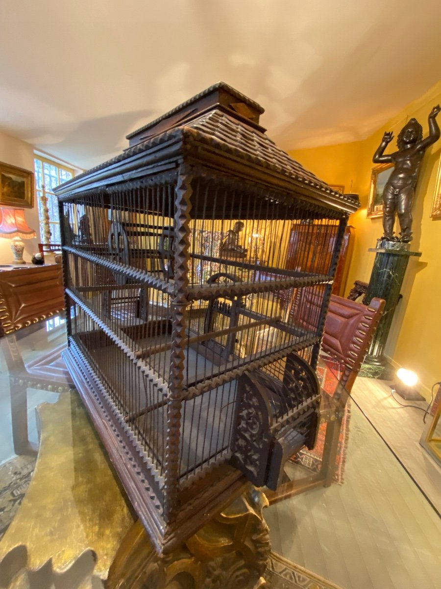 Grande Cage à Oiseaux Architecturale Fin Du XIX Eme Siècle -photo-2