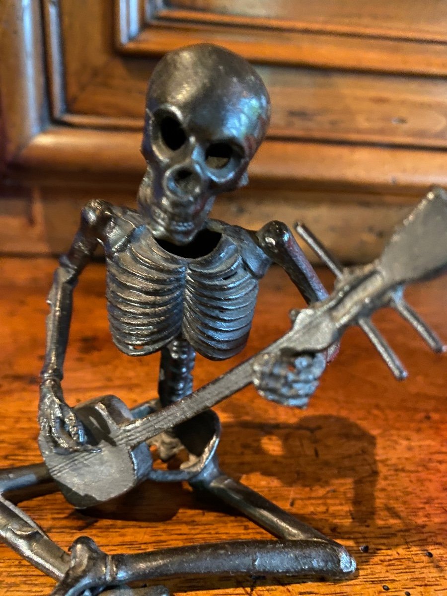 Japan Meiji Era Skeleton Musician Playing Tsugaru Shamisen-photo-3