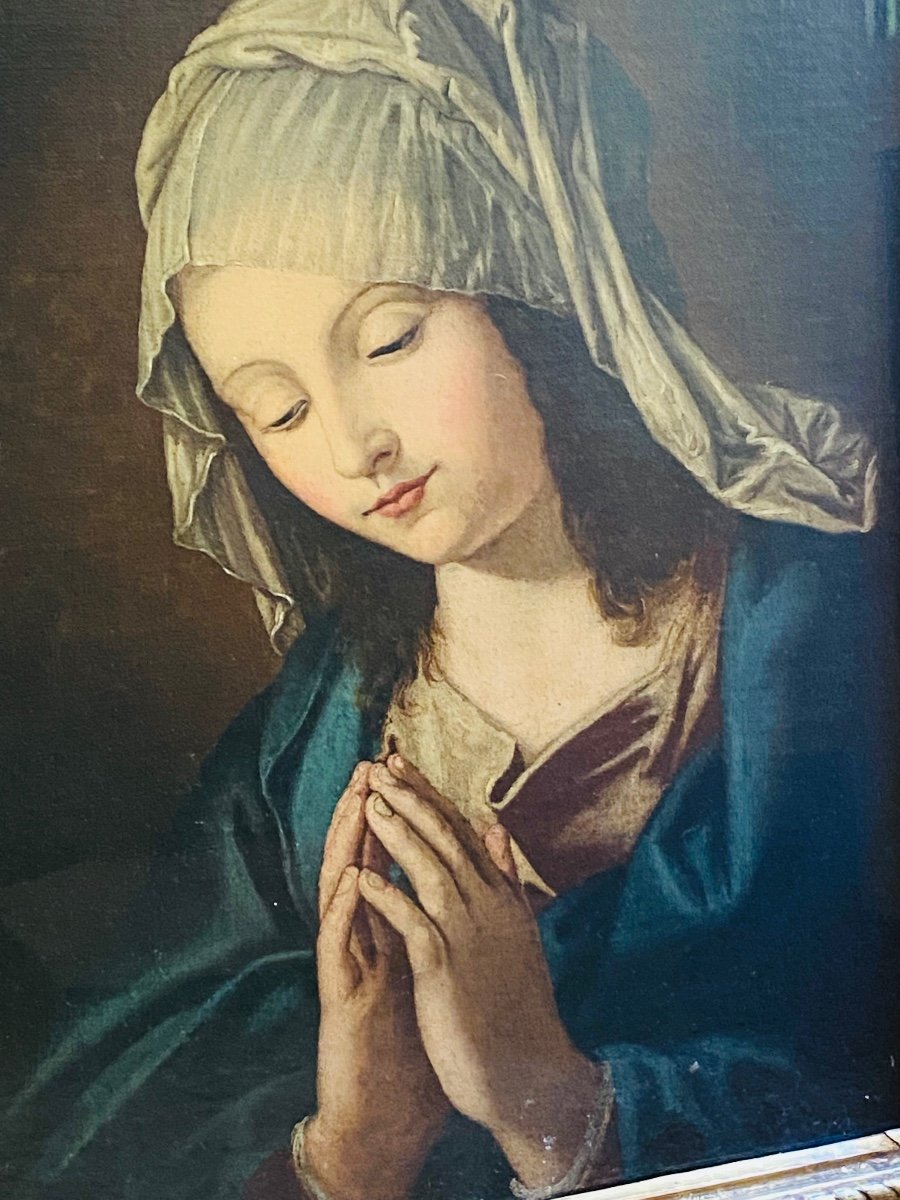 Beautiful Italian Portrait From The XVII Eme Century, The Virgin Mary-photo-2