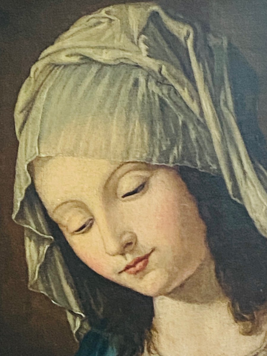 Beautiful Italian Portrait From The XVII Eme Century, The Virgin Mary-photo-4