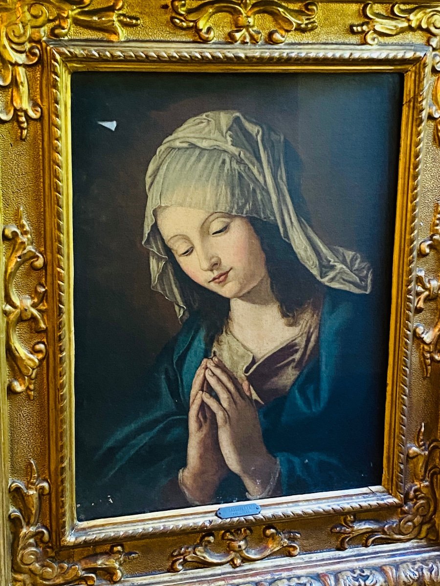 Beautiful Italian Portrait From The XVII Eme Century, The Virgin Mary-photo-3