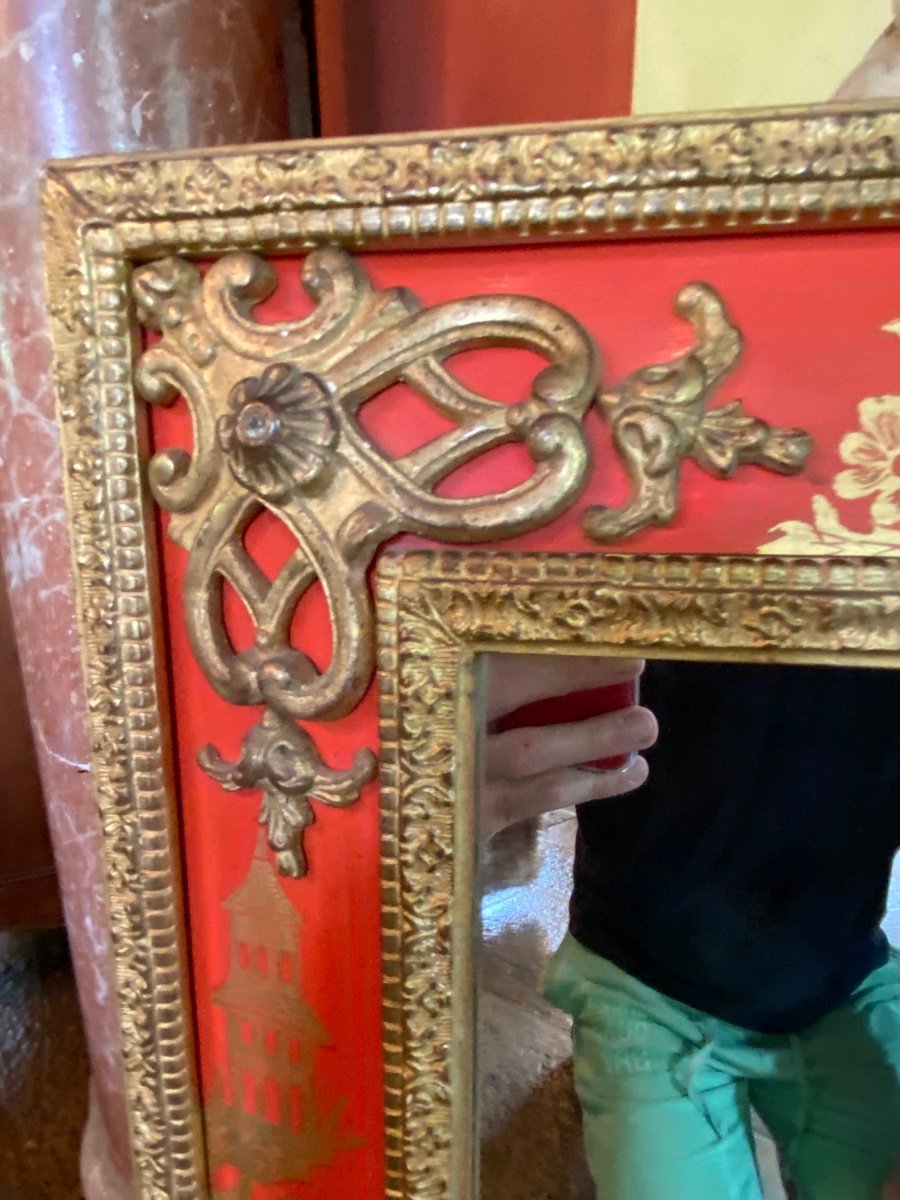 Miroir Au Chinois De Style Régence Dans Le Goût De Pierre Lautier-photo-1