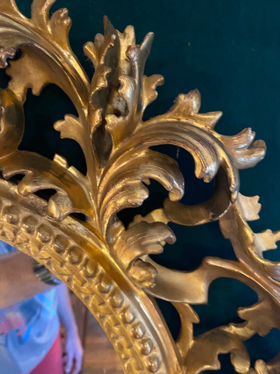 Lace Of Golden Wood, Italian Mirror Frame From The XIX Eme Century-photo-2