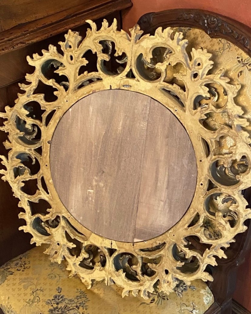 Lace Of Golden Wood, Italian Mirror Frame From The XIX Eme Century-photo-7