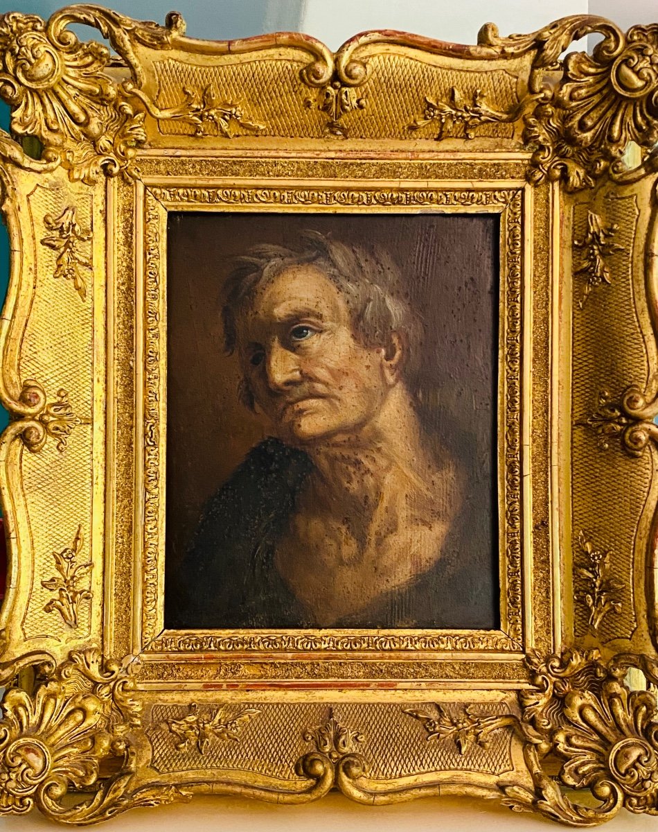 Interesting Study Of An Old Man's Head, 17 Eme Century-photo-2