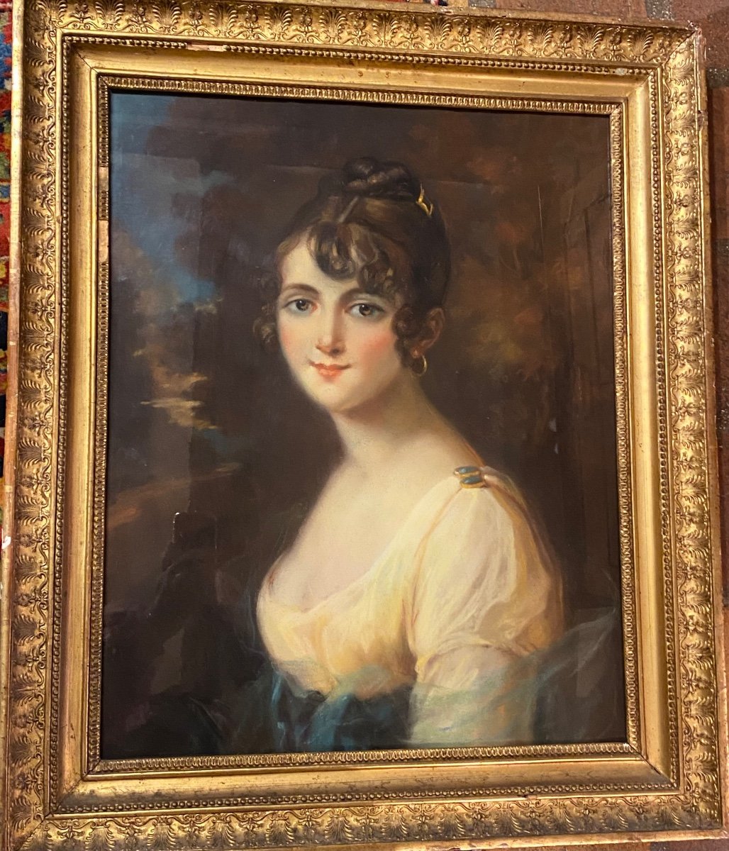 Empire Portrait Of Young Romantic Woman Early 19th Century-photo-4