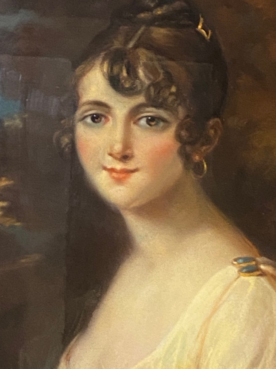 Empire Portrait Of Young Romantic Woman Early 19th Century-photo-4