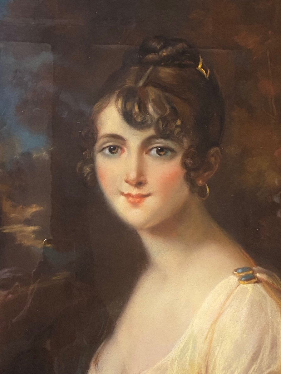 Empire Portrait Of Young Romantic Woman Early 19th Century-photo-5