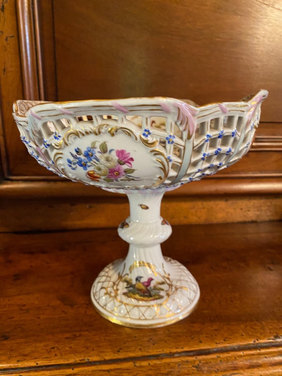 Openwork Cup In Meissen Porcelain From The 19th Century-photo-8