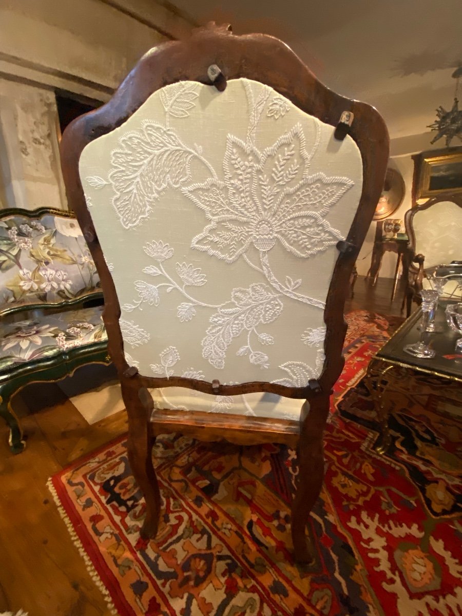 Armchair With Walnut Frame From The 18th Century-photo-3